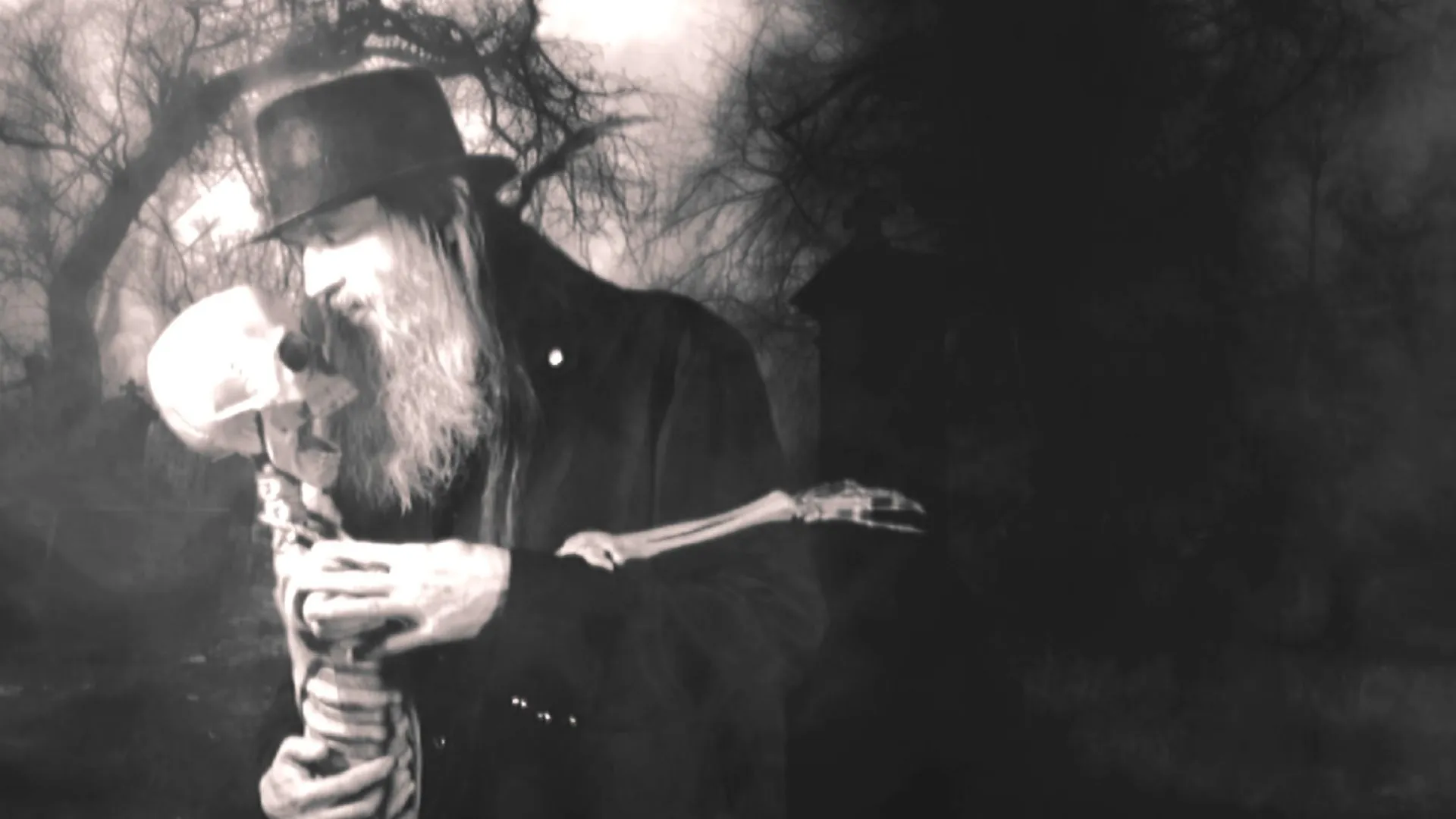 Black-and-white still from the Night Shift video